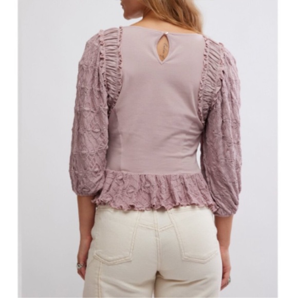 NWT FREE PEOPLE Olivia Pale Mauve Top SZ: L - Picture 4 of 7
